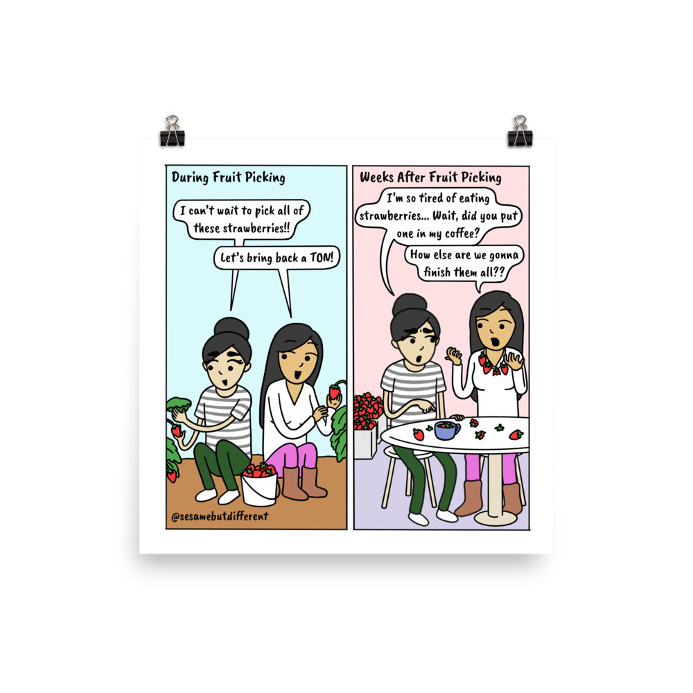 Fruit Picking | Cute Lesbian Relationship | Pride Gifts | LGBTQ Comic Print