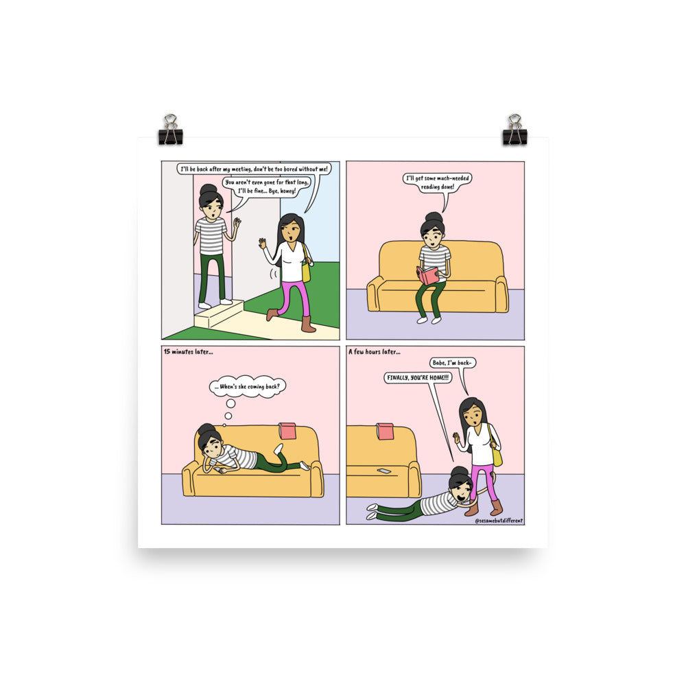 Poppy's Meeting | Cute Lesbian Relationship | Pride Gifts | LGBTQ Comic Print