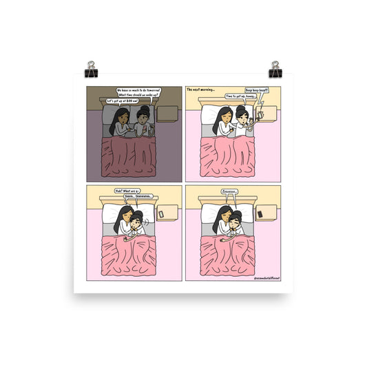 Snooze | Cute Lesbian Relationship | Pride Gifts | LGBTQ Comic Print