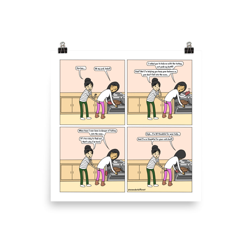 Helping Hand | Cute Lesbian Relationship | Pride Gifts | LGBTQ Comic Print