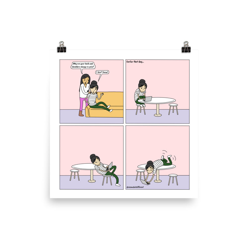 Back Pain | Cute Lesbian Relationship | Pride Gifts | LGBTQ Comic Print