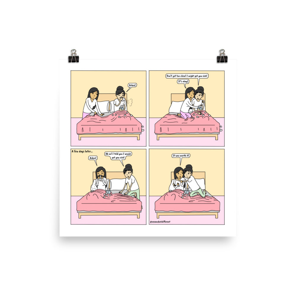 Worth It | Cute Lesbian Relationship | Pride Gifts | LGBTQ Comic Print