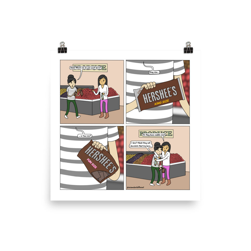 The Best Size | Cute Lesbian Relationship | Pride Gifts | LGBTQ Comic Print