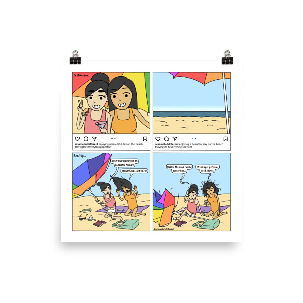 Instagram IRL | Cute Lesbian Relationship | Pride Gifts | LGBTQ Comic Print