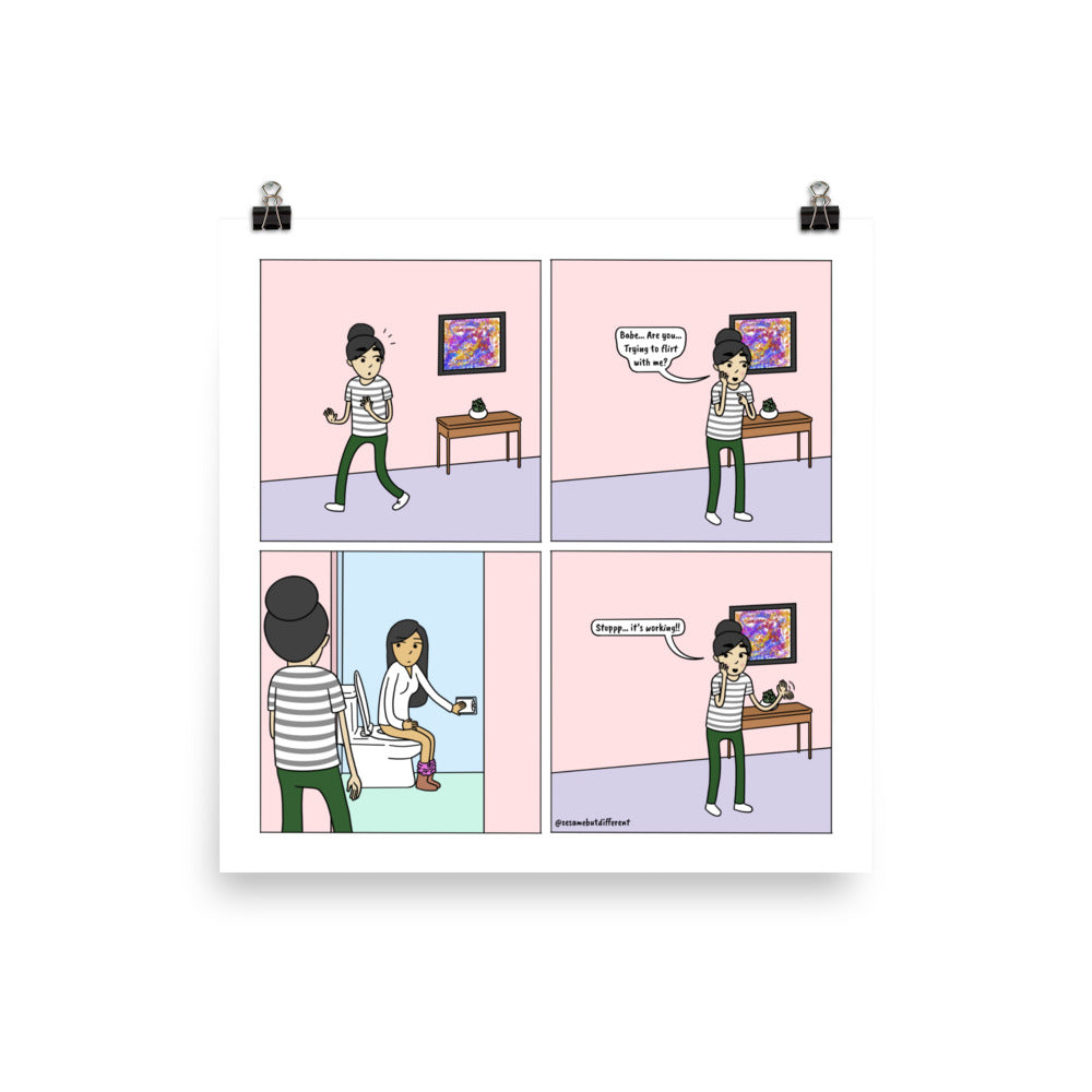 Flirting | Cute Lesbian Relationship | Pride Gifts | LGBTQ Comic Print
