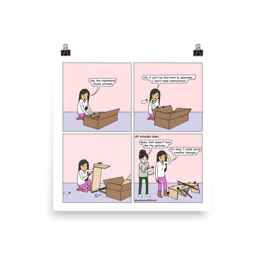 Handy Poppy | Cute Lesbian Relationship | Pride Gifts | LGBTQ Comic Print