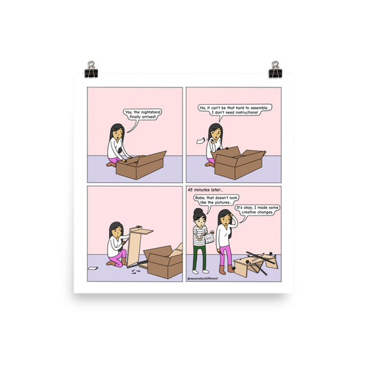 Handy Poppy | Cute Lesbian Relationship | Pride Gifts | LGBTQ Comic Print