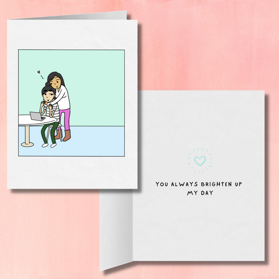 You Always Brighten Up My Day Card | Romantic Lesbian Anniversary Cards & Gifts | LGBTQ Greeting Cards