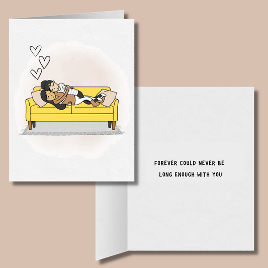 Forever Could Never Be Long Enough With You Romantic Lesbian Greeting Card, LGBTQ Anniversary Gifts