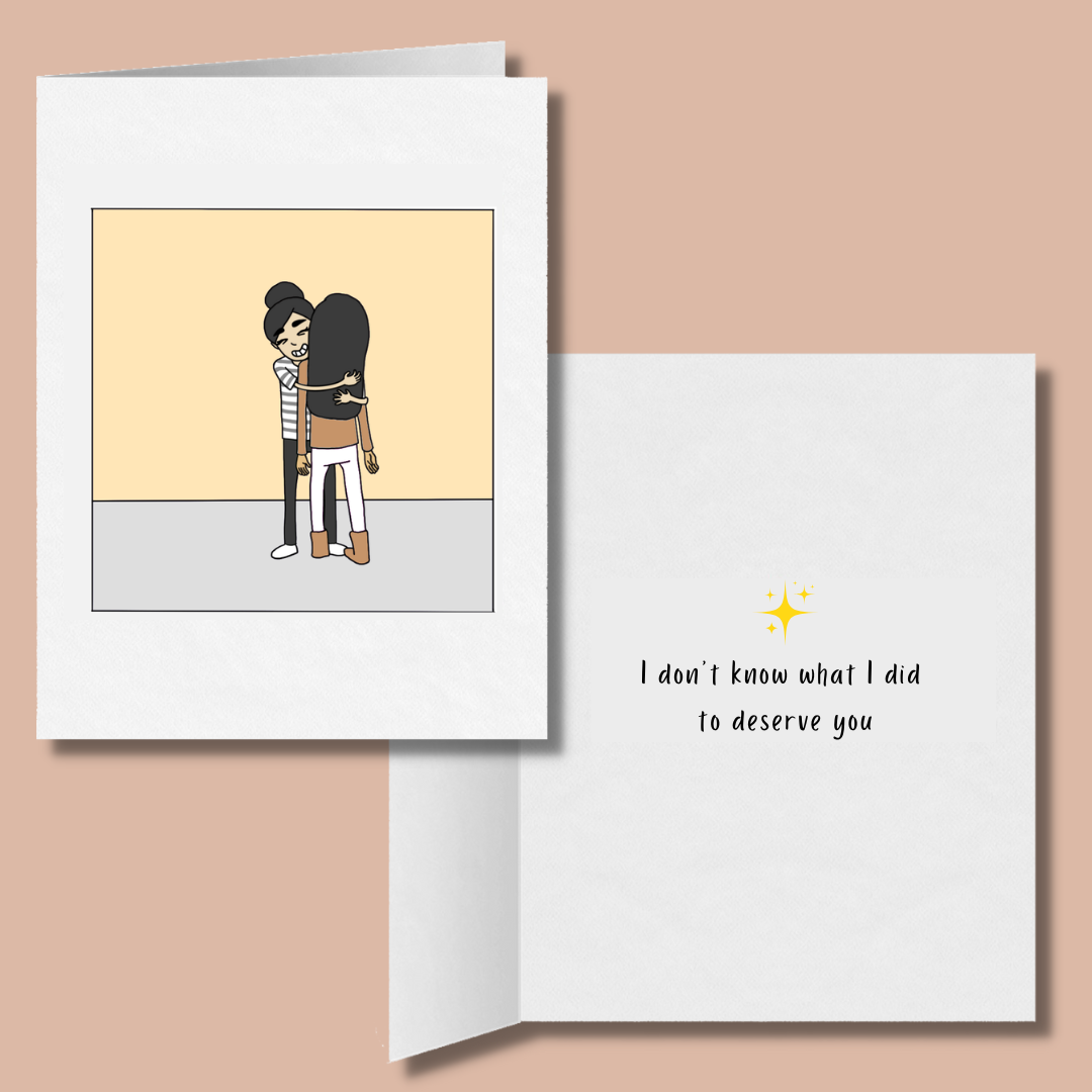 I Don't Know What I Did to Deserve You Romantic Lesbian Greeting Card, LGBTQ Anniversary Birthday Gifts