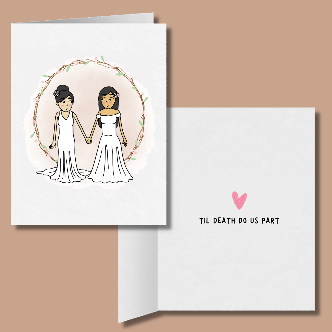 Til Death Do Us Part | Lesbian Wedding Engagement Greeting Card