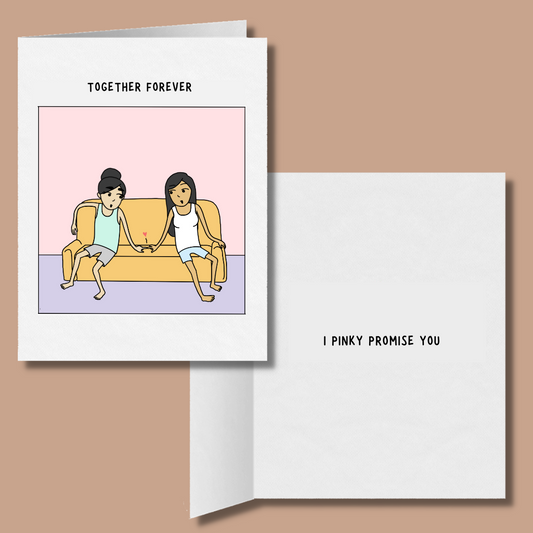 Together Forever I Pinky Promise You | Romantic Lesbian Greeting Card