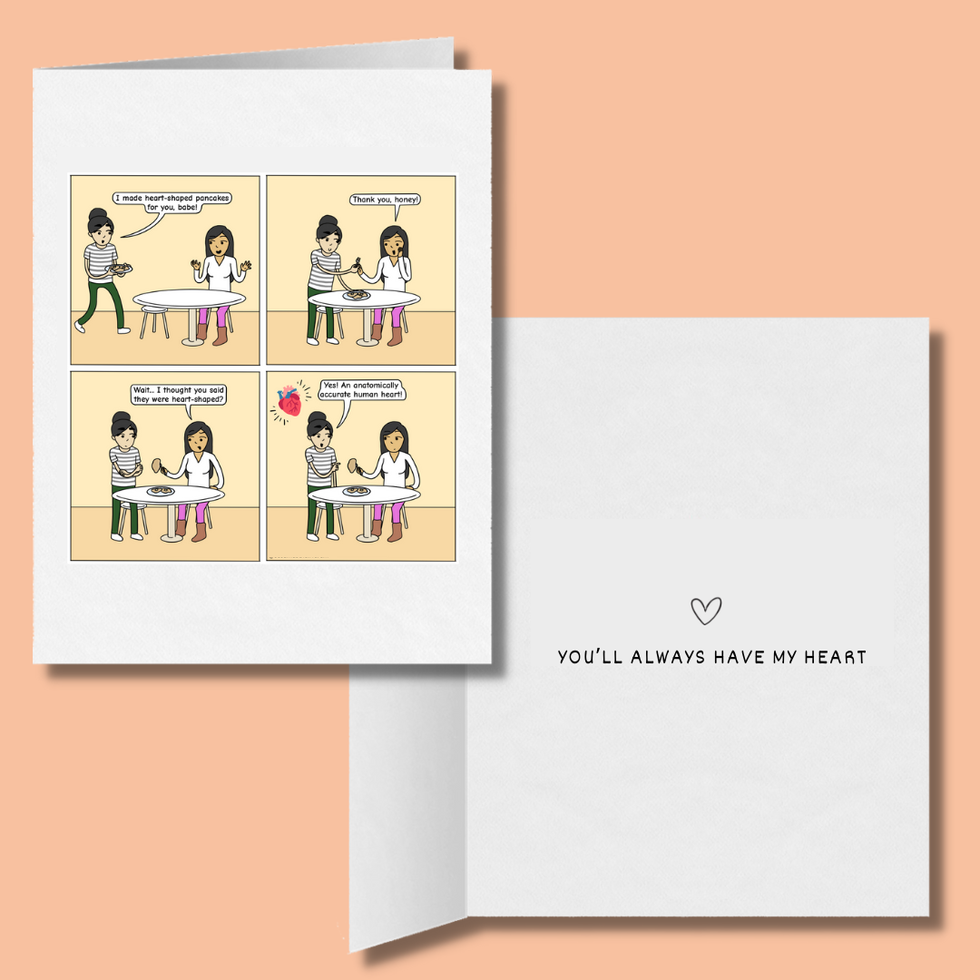 You'll Always Have My Heart Romantic Lesbian Card | Cute Lesbian Anniversary Gifts | LGBTQ Greeting Card