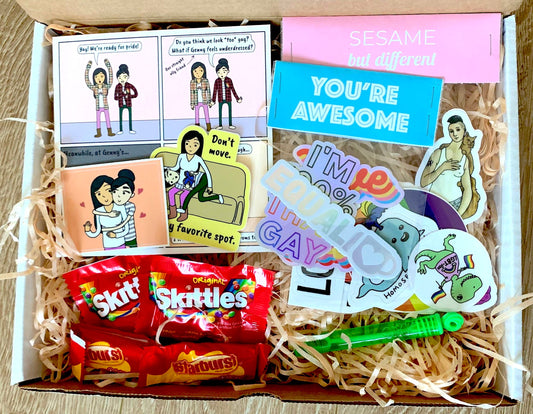 LGBTQ Pride Care Package | Rainbow Pride Box | LGBTQ Gift Box | Gay Lesbian Pride Package | Rainbow Pride Month Box of Goodies | LGBTQ Gifts