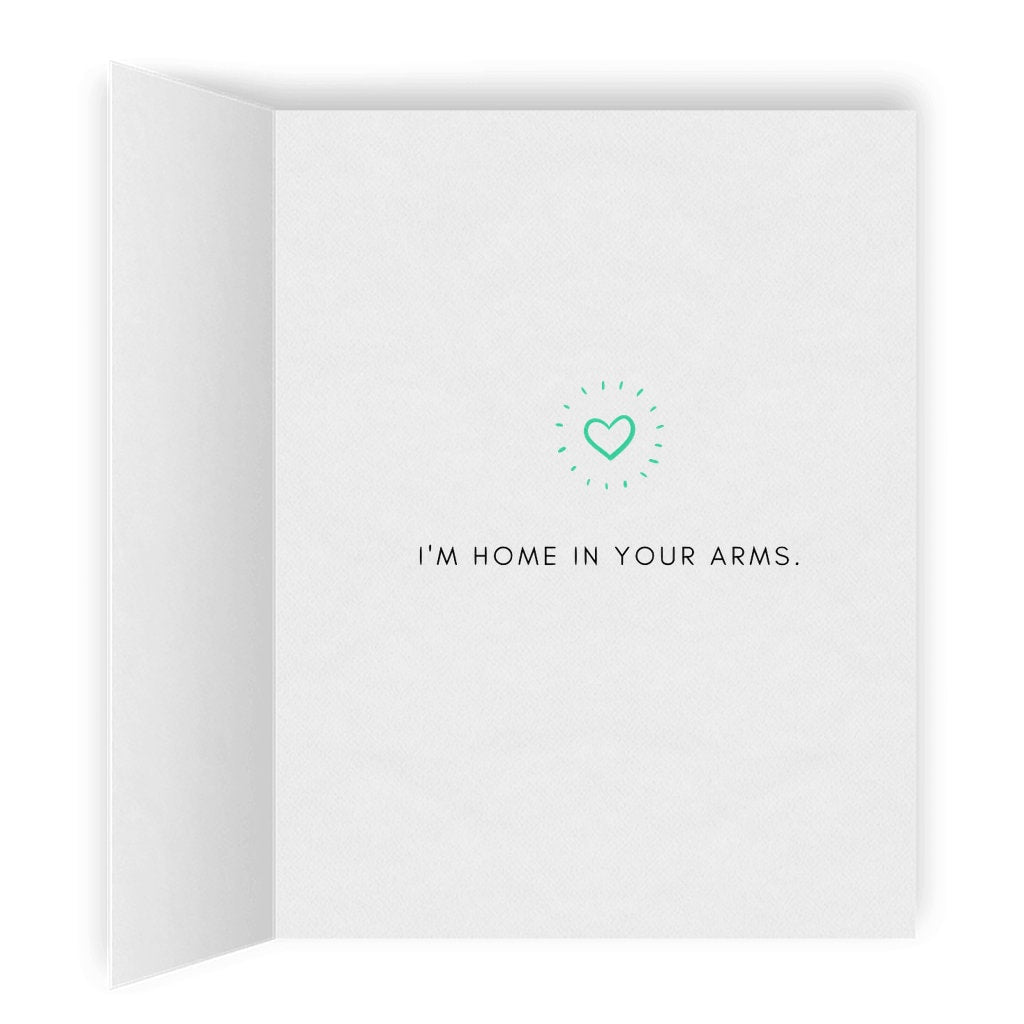 I'm Home in Your Arms | Romantic Lesbian Valentine's Day Card | Cute Loving LGBTQ Anniversary Gift | Sapphic WLW Relationship Greeting Card