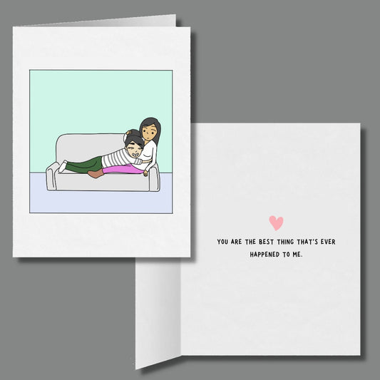 You Are the Best Thing That's Ever Happened to Me, Romantic Lesbian Greeting Card, LGBTQ Anniversary Gifts, Sapphic WLW Relationship Cards
