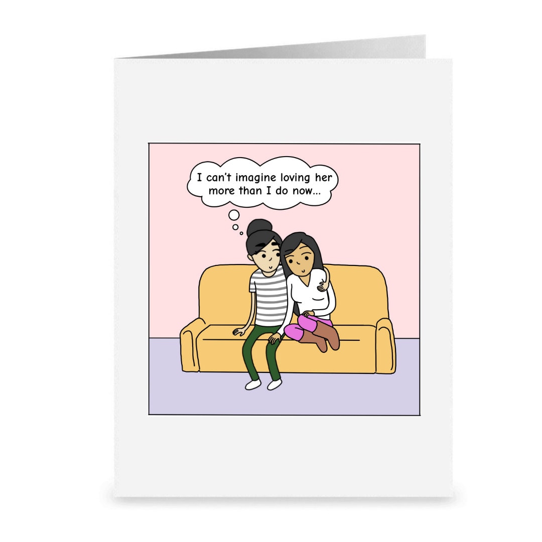 I Tell Myself This Every Time I Look At You, Cute Lesbian Greeting Card, LGBT Anniversary Gifts, Sapphic WLW Female Card, Gay Lesbian Couple