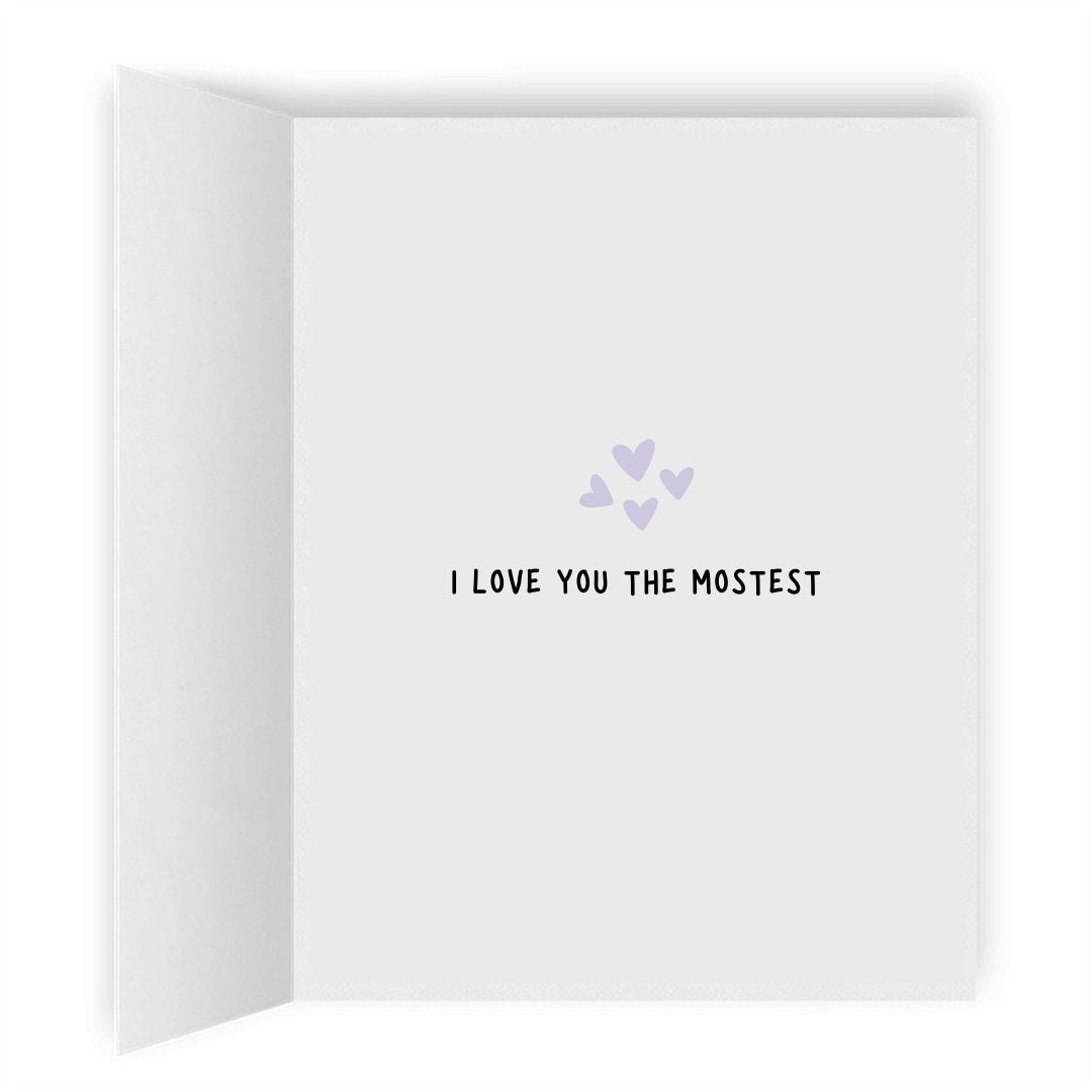 I Love You the Mostest, Romantic Lesbian Greeting Cards, LGBT Holiday, WLW Cuddling Sapphic Anniversary Birthday Card, Gay Lesbian Couple