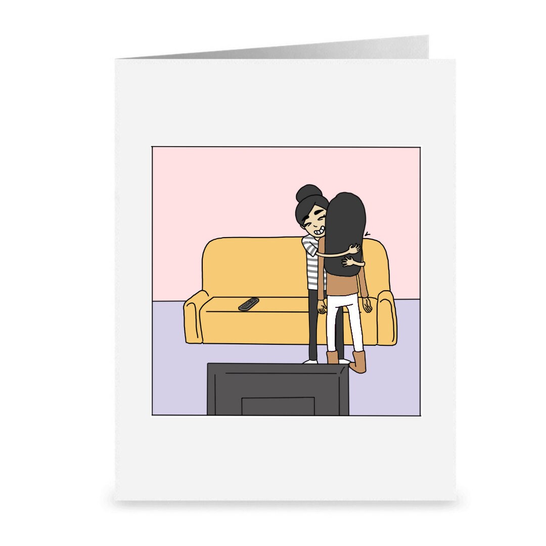 Life is So Much Better With You By My Side, Romantic Lesbian Card, LGBT Gift, WLW Xmas Anniversary Birthday Card, Gay Lesbian Couple Hugging