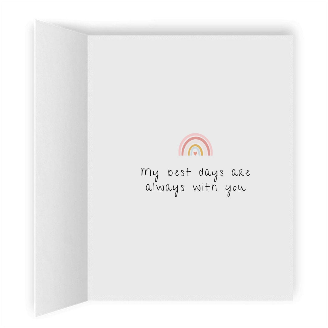 My Best Days Are Always With You, Romantic Lesbian Anniversary Greeting Card, LGBTQ Valentine's Holiday Gift, Sapphic WLW Love Greeting Card
