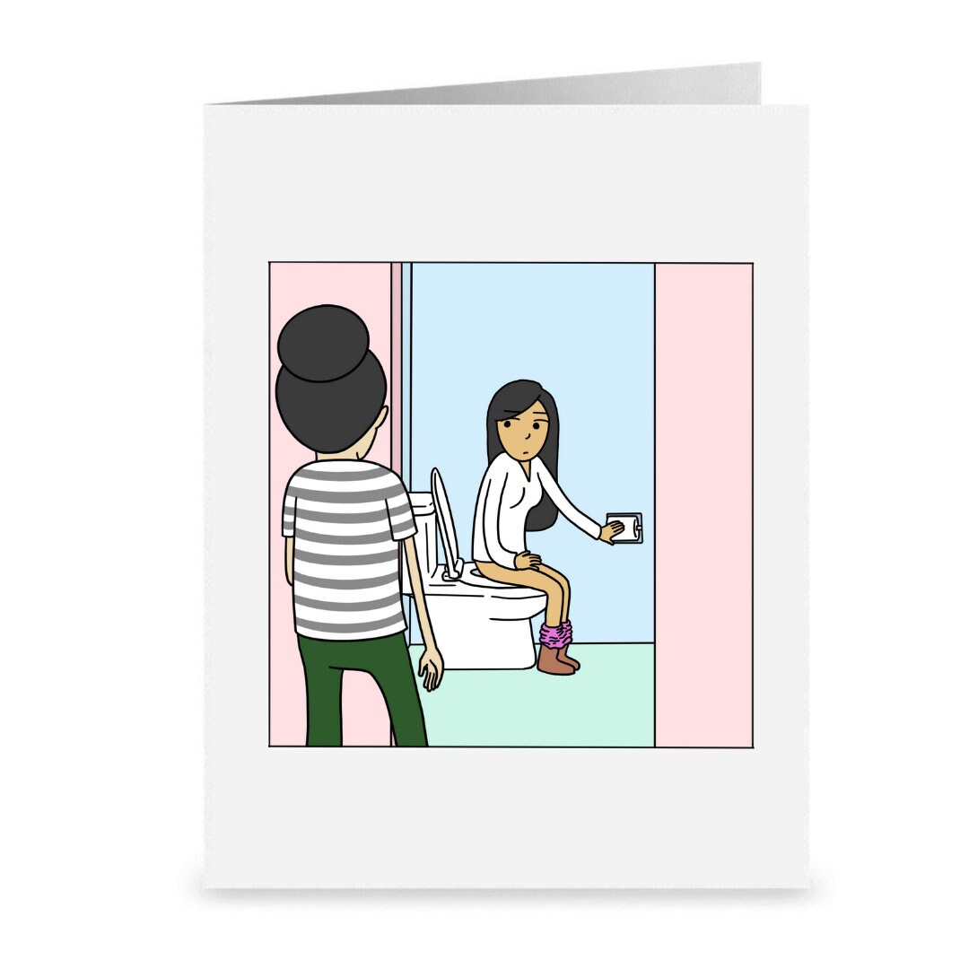 Don't Mind Me Enjoying My Favorite View, Funny Lesbian Greeting Card, Cute LGBTQ Anniversary Gift, Sapphic WLW Female Love Greeting Cards