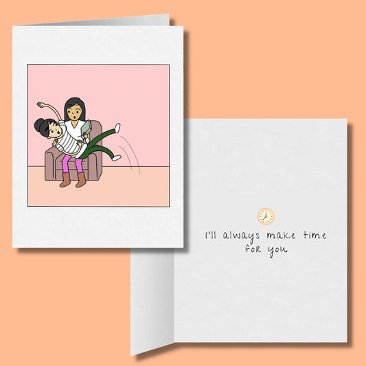 I'll Always Make Time For You, Romantic Lesbian Greeting Card, Cute LGBT Anniversary Gift, Sapphic WLW Female Love Missing You Greeting Card