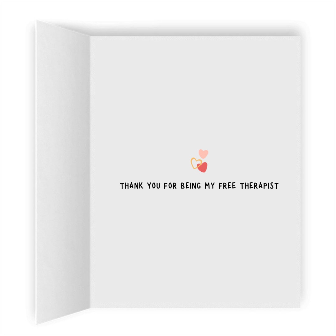 Thank You For Being My Free Therapist, Funny Lesbian Greeting Card, LGBTQ Anniversary Gifts, Sapphic WLW Female Cards, Gay Lesbian Couple
