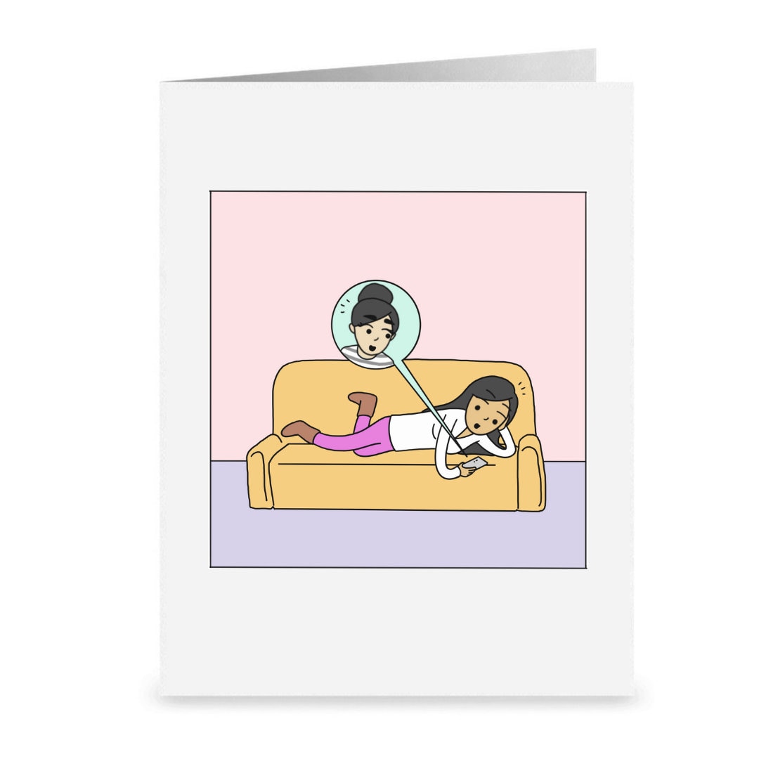 No Amount of Distance Can Keep Us Apart | I Miss You Lesbian Long Distance Card | Cute LGBTQ Anniversary Gifts | Sweet Sapphic WLW Artwork