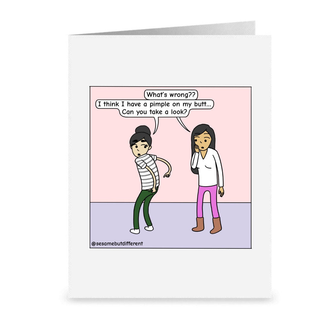 I've Got You and Your Pimples Covered, Cute Funny Lesbian Greeting Card, LGBT Anniversary Gifts, Sapphic WLW Female Card, Gay Lesbian Couple