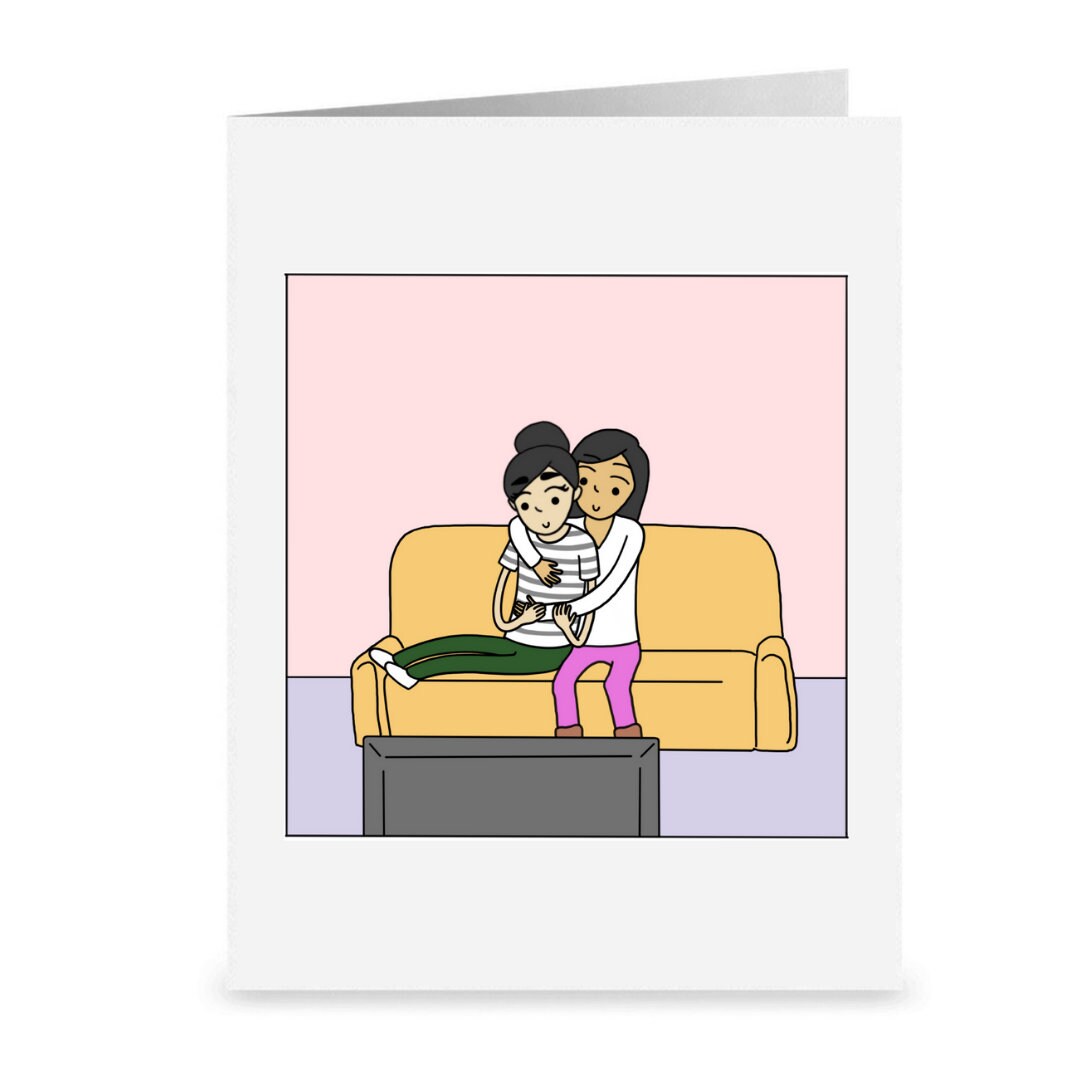 I Love You the Mostest, Romantic Lesbian Greeting Cards, LGBT Holiday, WLW Cuddling Sapphic Anniversary Birthday Card, Gay Lesbian Couple