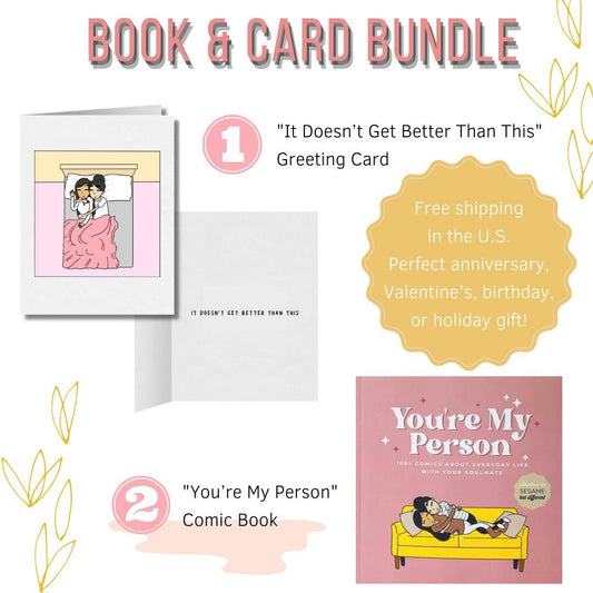 Lesbian Greeting Card & Comic Book Bundle Gift Set | LGBTQ Valentine's Day Gifts | Sapphic Romantic WLW Anniversary, Birthday, Holiday Cards