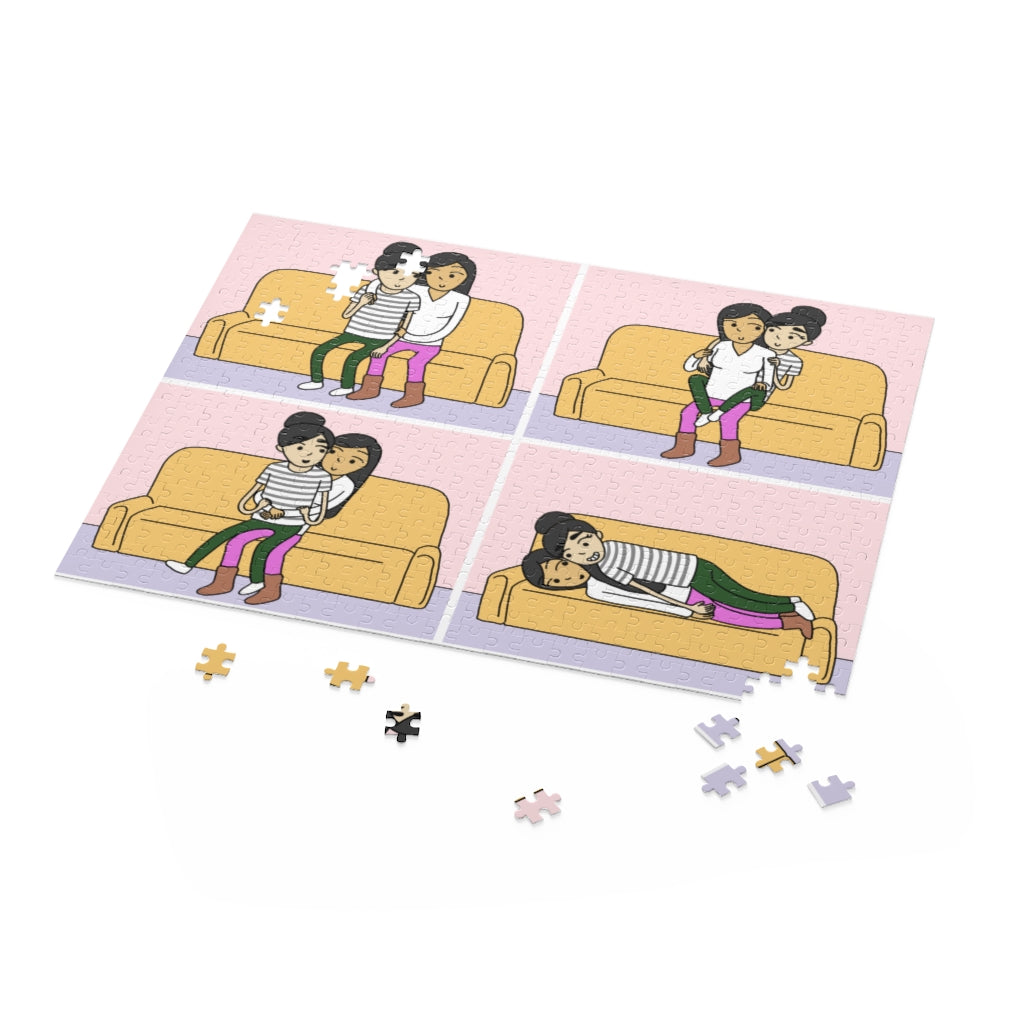 Cuddle Positions Jigsaw Puzzle (500 Pieces) | Best Lesbian Anniversary Gifts | LGBTQ Puzzles