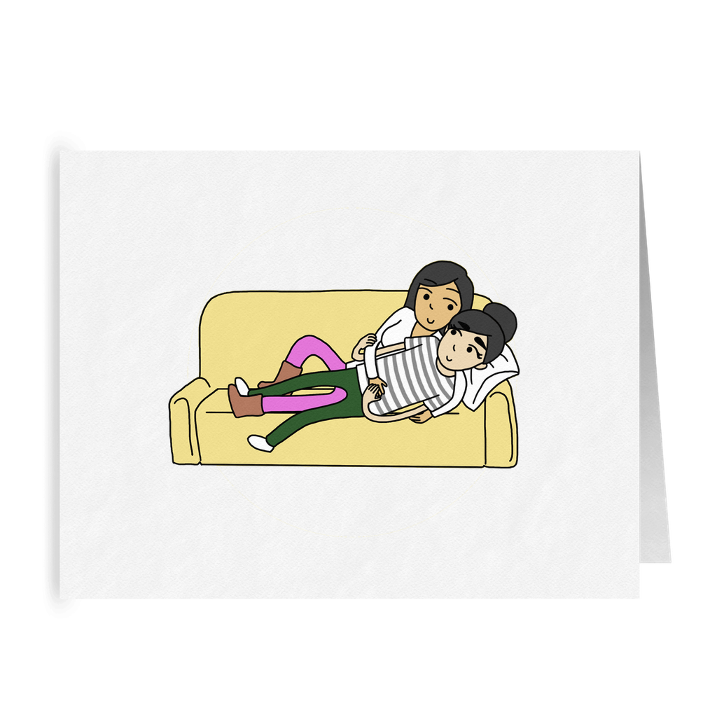 I Could Cuddle With You All Day | Cute Romantic Lesbian Greeting Card | LGBTQ Any Occasion Valentine's Day or Anniversary Gift | Sapphic WLW