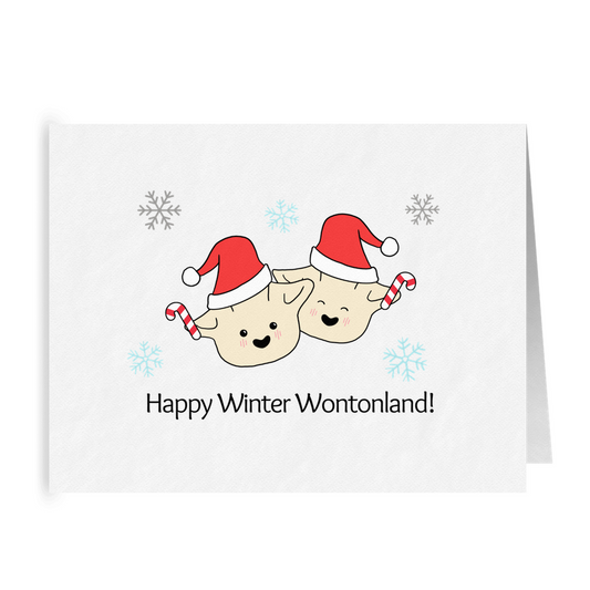 Happy Winter Wontonland | Cute Punny Dim Sum Christmas & Holiday Card