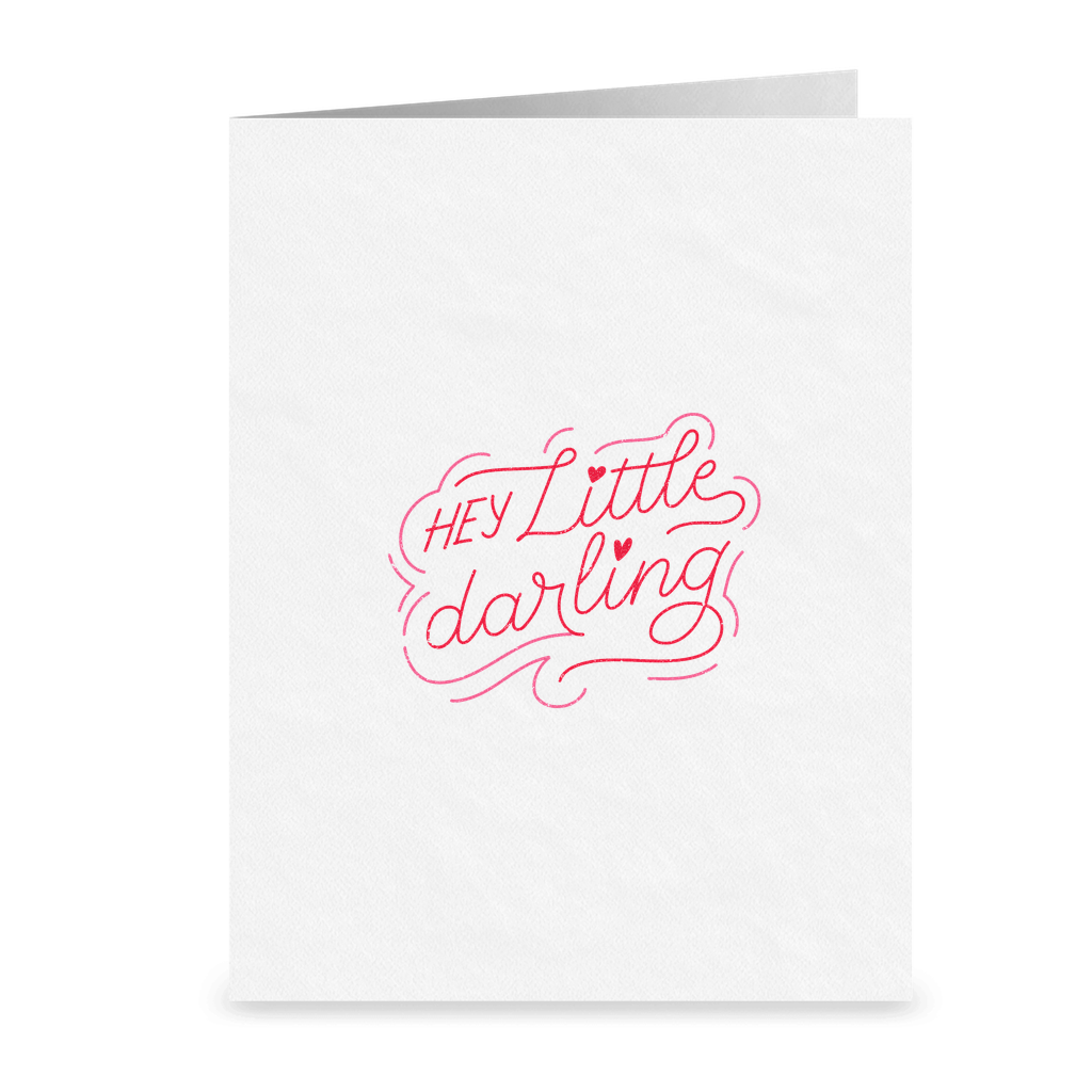 Hey Little Darling | Lesbian LGBTQ Greeting Card | Romantic I Love You Greeting Card