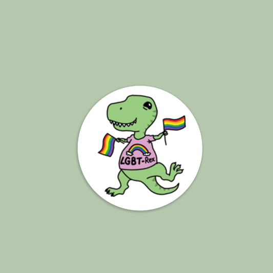 Punny LGBT-Rex Vinyl Sticker | Gay Pride | LGBTQ | Laptop Sticker