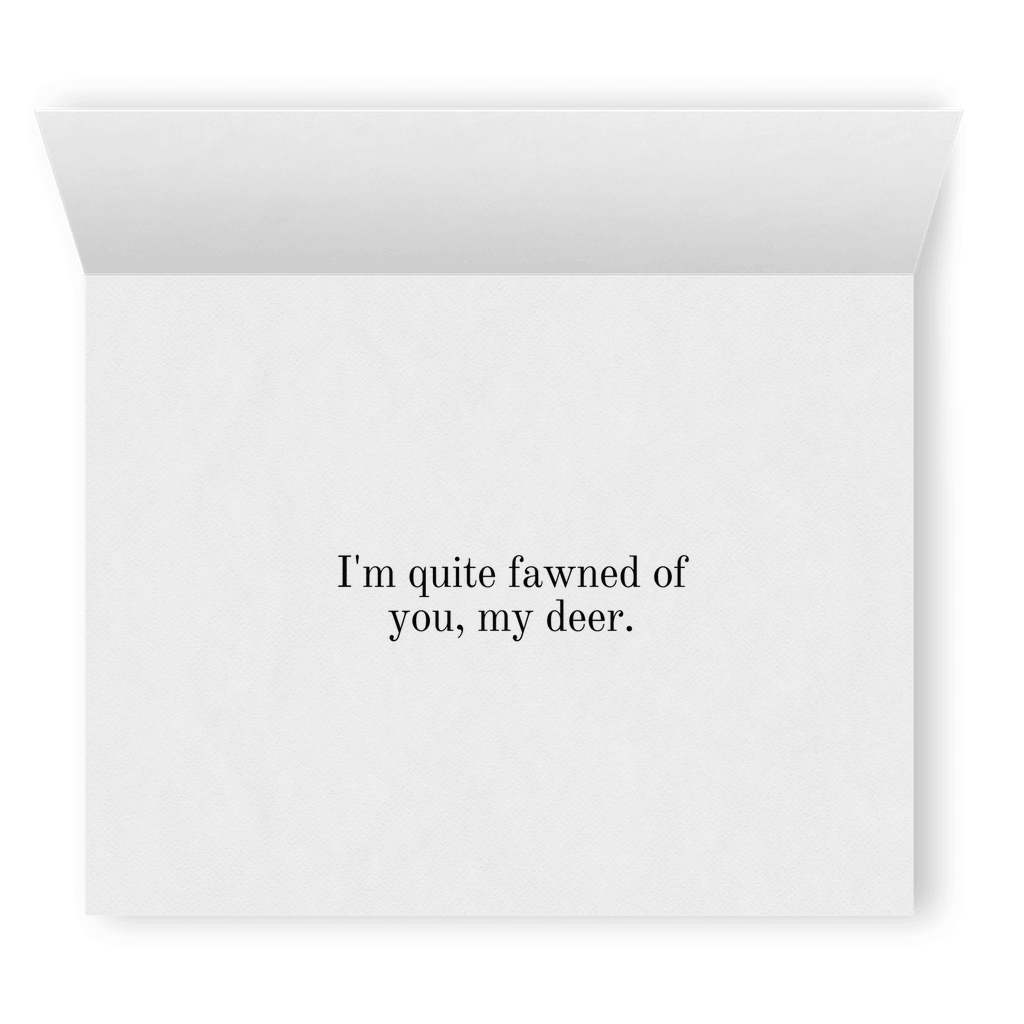I'm Quite Fawned of You, My Deer | Cute Punny Christmas Card | Lesbian Holiday Greeting Cards