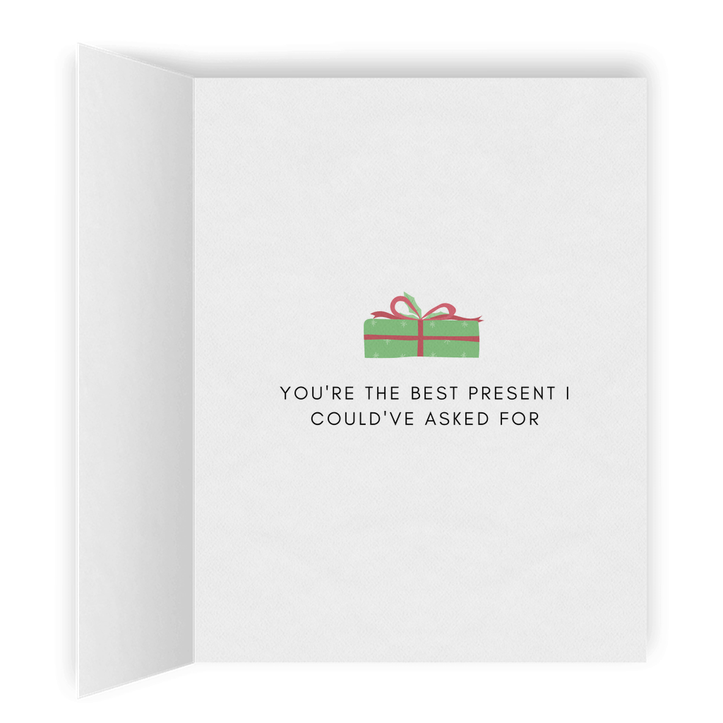 You're the Best Present I Could've Asked for | Romantic Lesbian Christmas Card | Cute Lesbian Holiday Gifts