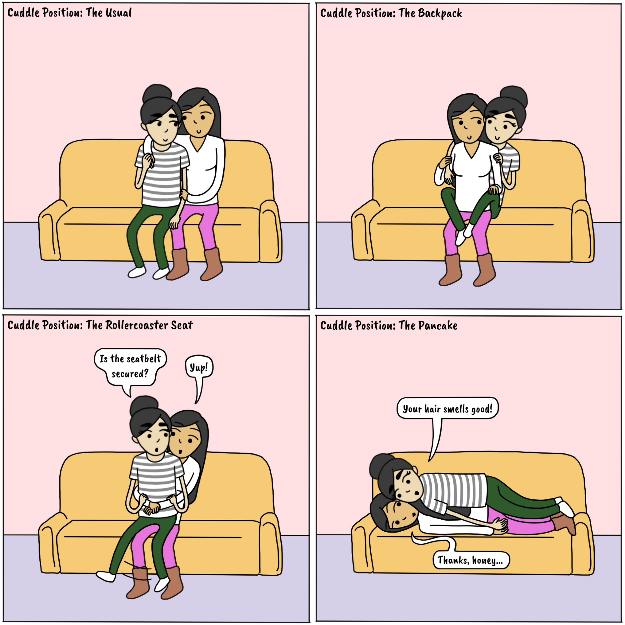 Cuddle Positions Cute Lesbian Relationship Anniversary Gifts pic