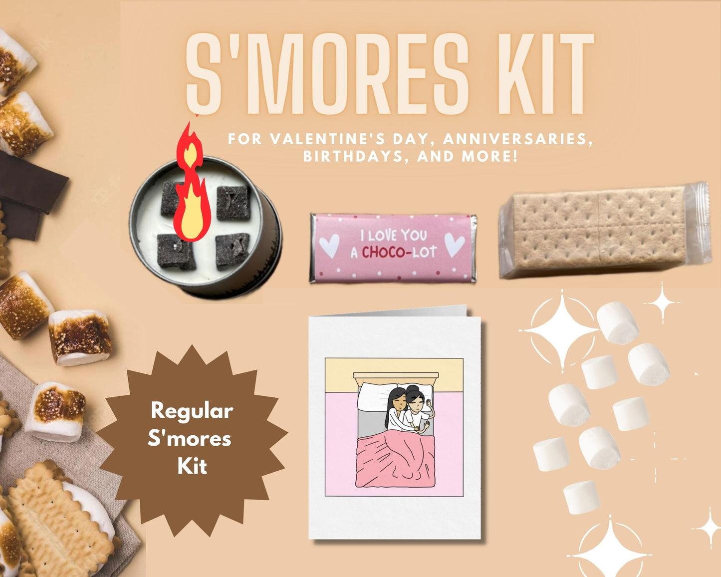 S'mores DIY Kit with Portable Fire Pit | LGBTQ Lesbian Valentine's Day, Anniversary, Birthday, & Holiday Gifts