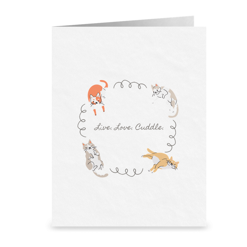 Live. Love. Cuddle | Cute Romantic Lesbian Greeting Card | LGBTQ Anniversary Gift