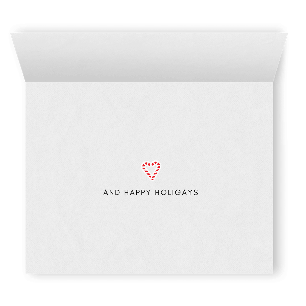 Merry Christmas & Happy Holigays | Punny LGBTQ Christmas Card | Lesbian Holiday Greeting Cards