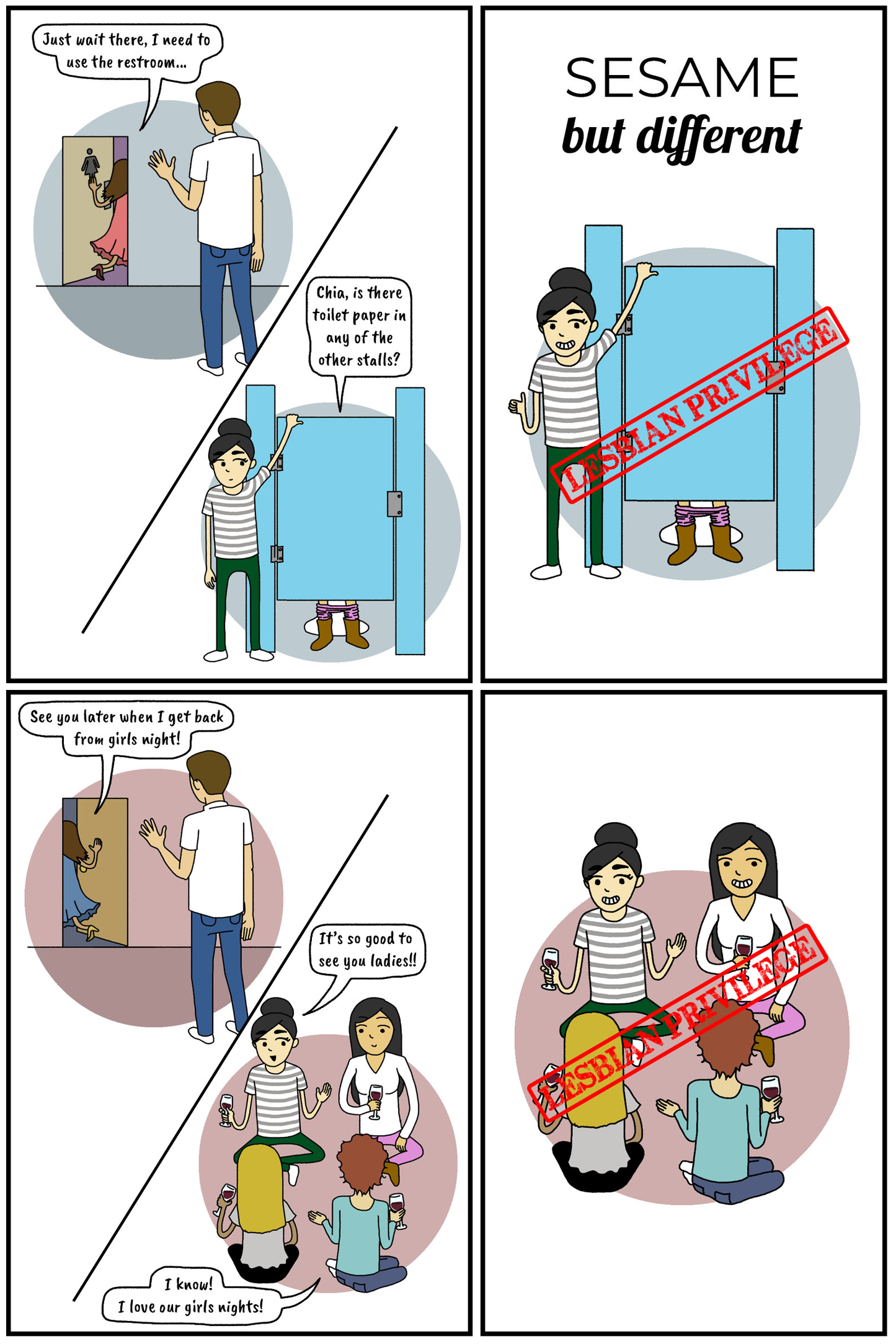 sesame but different lesbian privilege lgbt webcomic comic