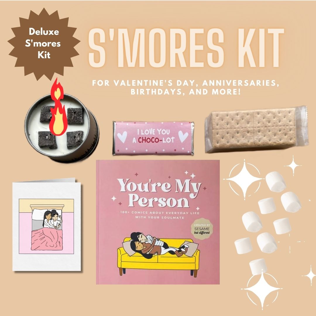 S'mores DIY Kit with Portable Fire Pit | LGBTQ Lesbian Valentine's Day, Anniversary, Birthday, & Holiday Gifts