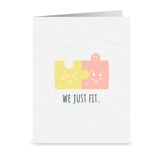 We Just Fit | Lesbian LGBTQ Greeting Card | Romantic Anniversary Card