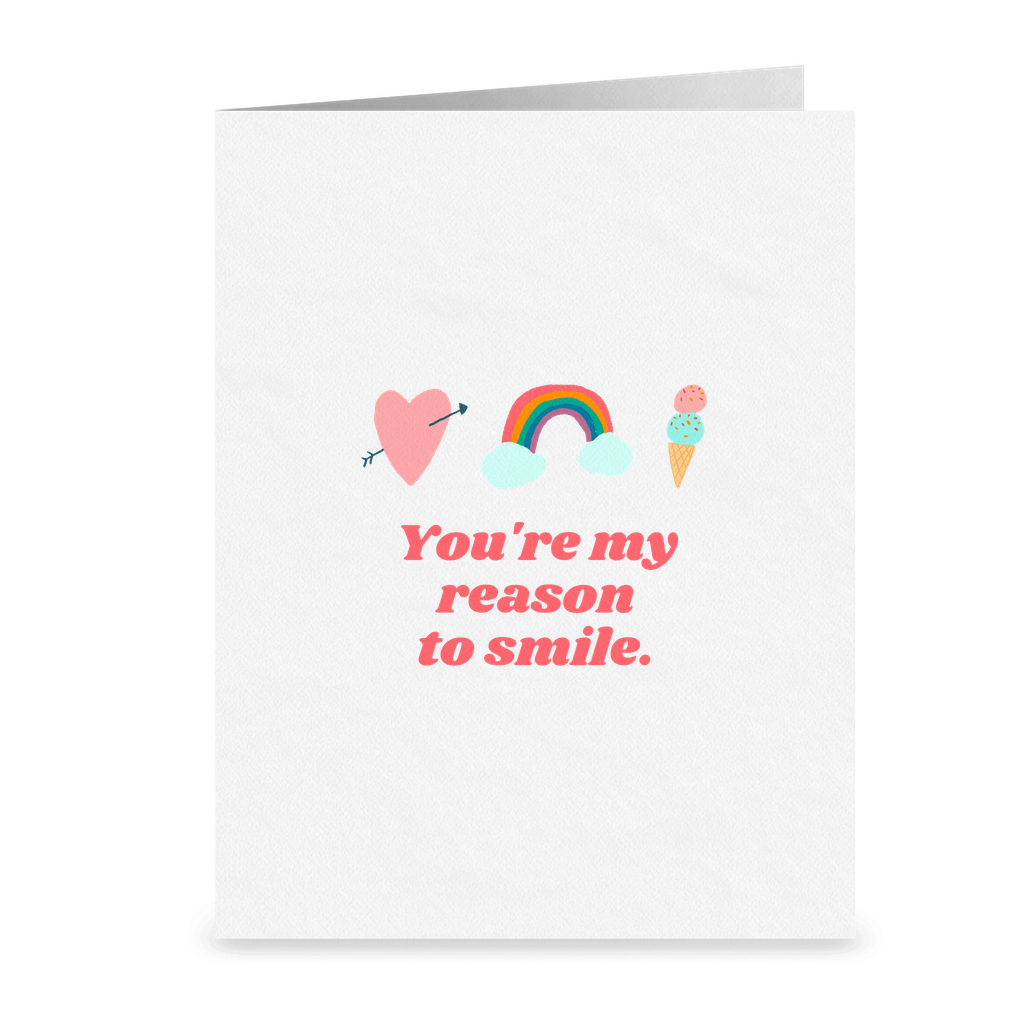 You're my reason to smile | Romantic Lesbian Greeting Card | LGBT Anniversary Birthday Card