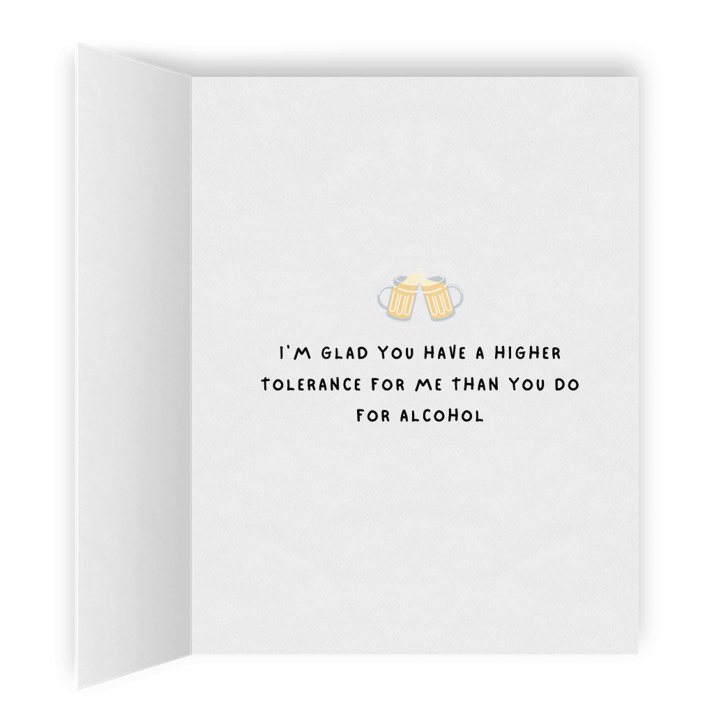 High Tolerance | Romantic Lesbian Card | Cute Lesbian Anniversary Gifts | LGBTQ Greeting Card