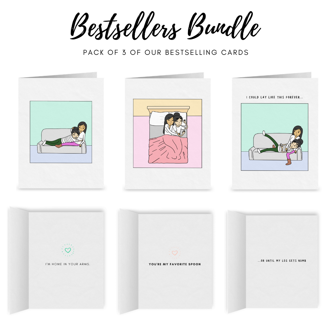 Bestsellers Card Bundle (Pack of 3) | Cute Lesbian Anniversary Greeting Cards | LGBTQ Cards & Gifts