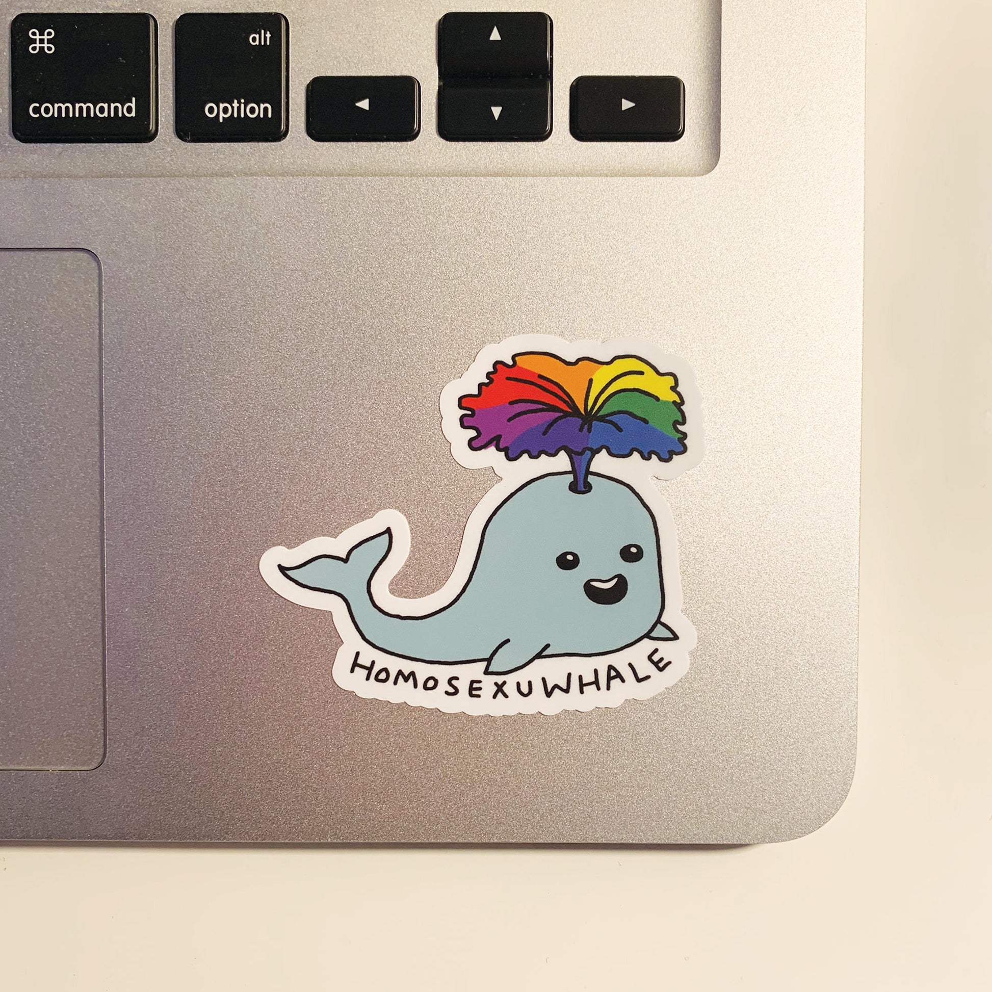Punny Homosexu-Whale Laptop Vinyl Sticker | Gay Pride | LGBTQ | Laptop Sticker