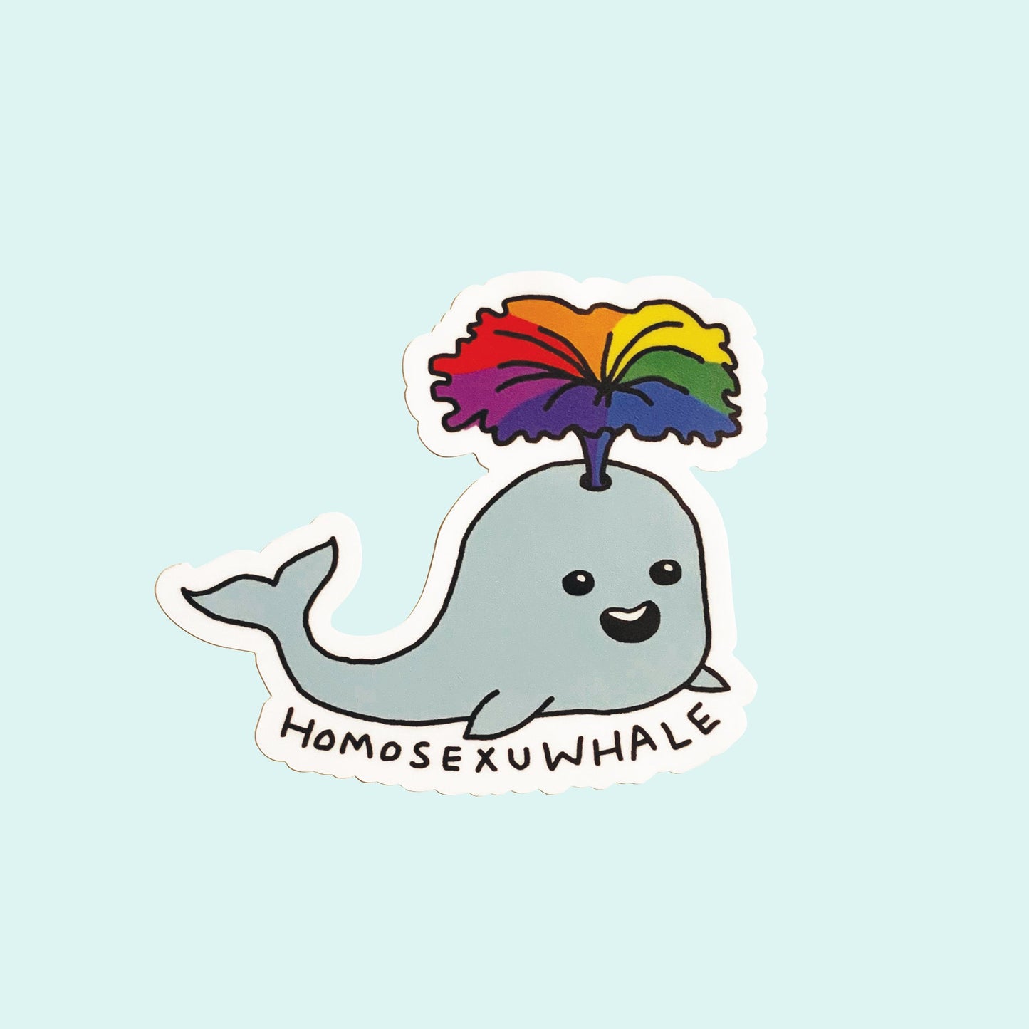 Punny Homosexu-Whale Vinyl Sticker | Gay Pride | LGBTQ | Laptop Sticker